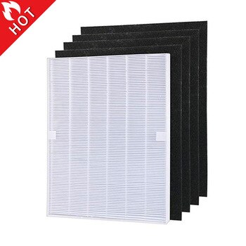 4 pieces Air Purifier Parts Carbon pre-filters and 1 piece Main HEPA filter for Winix 115115 5300 5500 6300